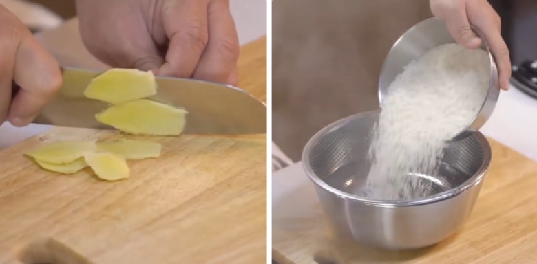 Sơ chế nguyên liệu cơm gà Hải Nam