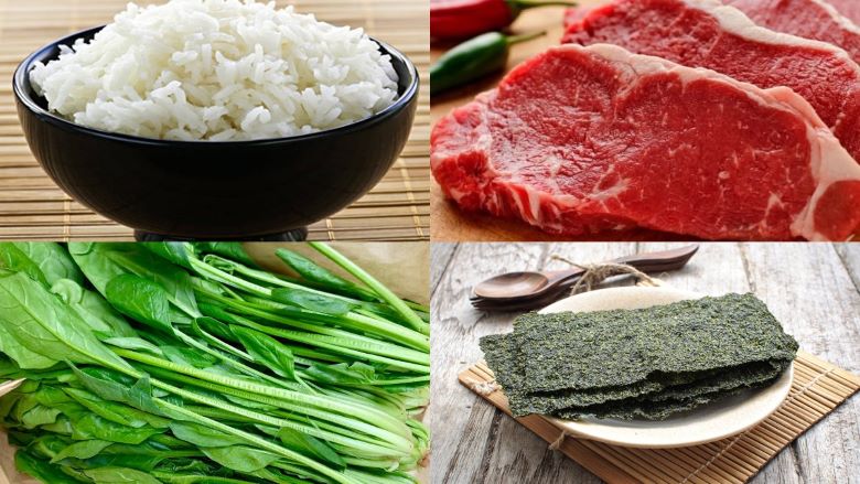 Nguyên liệu làm cơm trộn Hàn Quốc