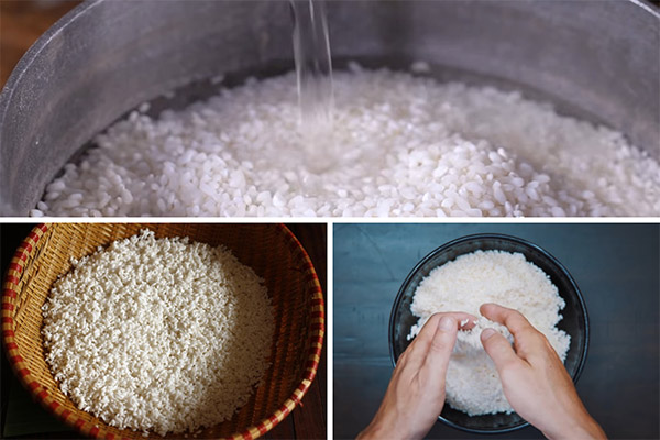 Sơ chế gạo nếp nấu xôi chim