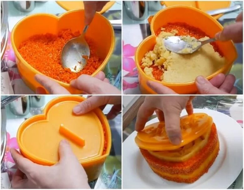 Ép xôi gấc đậu xanh